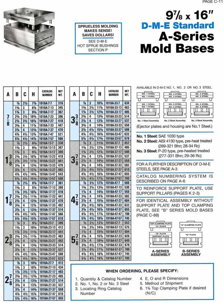 DME A series mold base 1016A